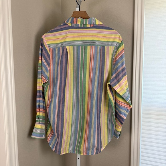 Beatrice b. Rainbow colorful Stripe Button up Size Medium - Picture 5 of 7